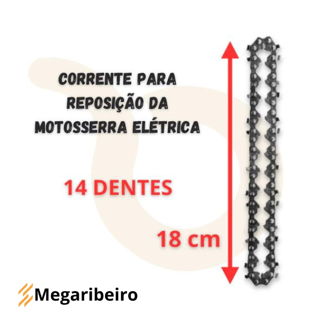 Corrente para Reposição Motosserra elétrica Megaribeiro